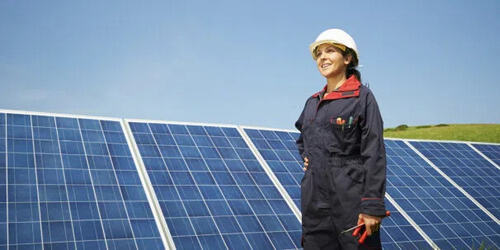 woman in a sustainable job