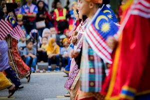 malaysian independence day Merdeka celebration with crowds. patriotism
